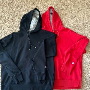 Champion Men's Black and Red Hoodies